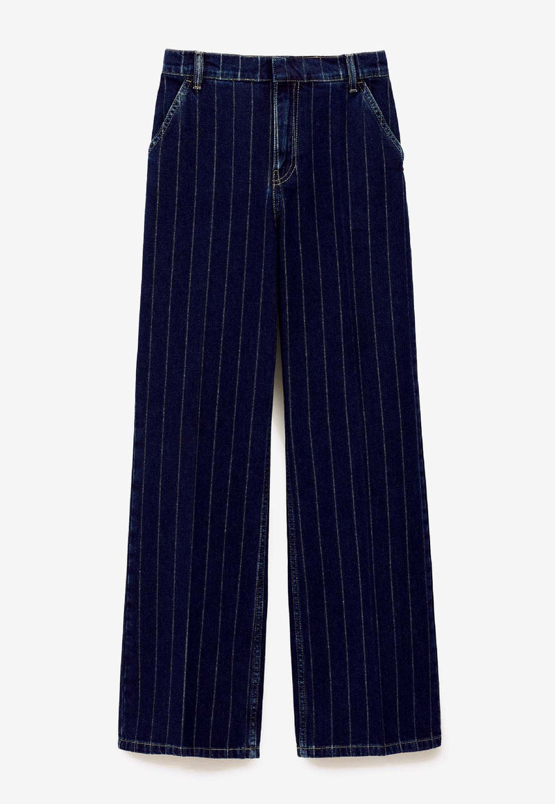 ba&sh Vecchi Distressed Striped Jeans Denim 1H25RECC_DENIM