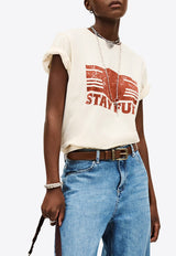 BA&SH Patterned Crewneck T-shirt White 1H25REES_ECRU