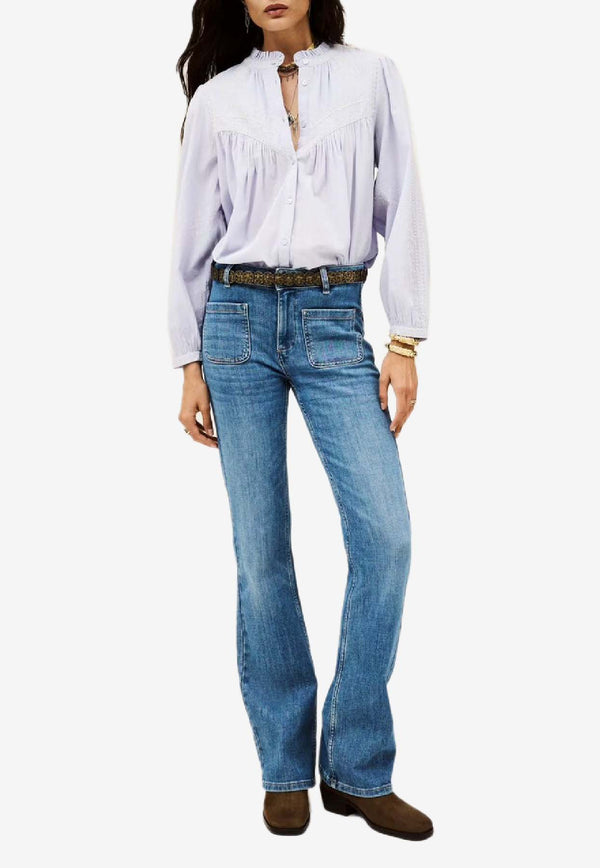 ba&sh Ross Mid-Rise Flared Jeans Denim 1H25ROSS_DENIM