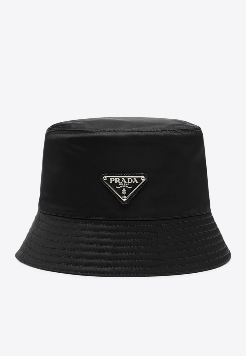 Prada Triangle Logo Nylon Bucket Hat Black 1HC1372DMI/P_PRADA-F0002