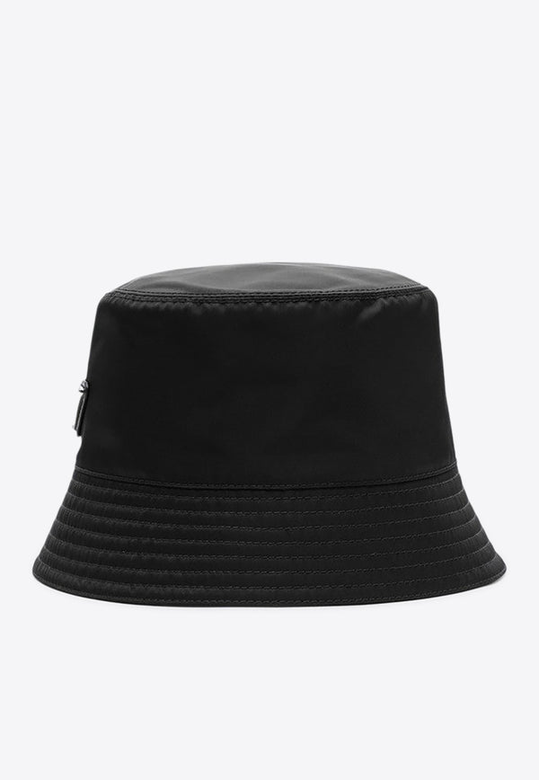 Prada Triangle Logo Nylon Bucket Hat Black 1HC1372DMI/P_PRADA-F0002