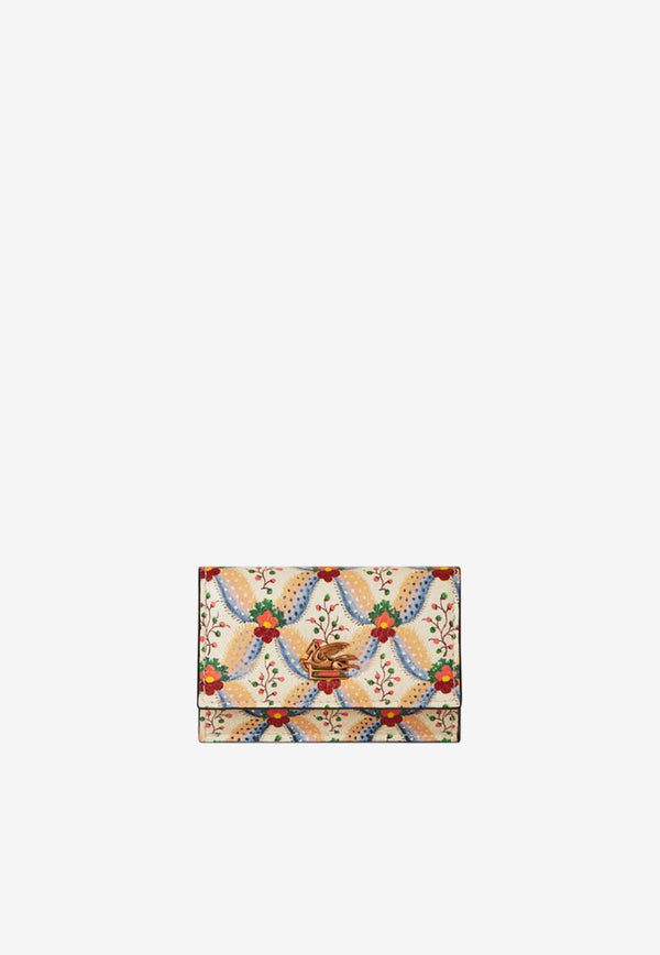 Etro Floral Print Leather Wallet 1I184-2216 8000 Multicolor