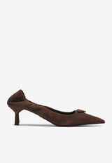 Prada 55 Logo-Engraved Suede Pumps 1I188O055008/R_PRADA-F0324