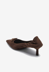 Prada 55 Logo-Engraved Suede Pumps 1I188O055008/R_PRADA-F0324