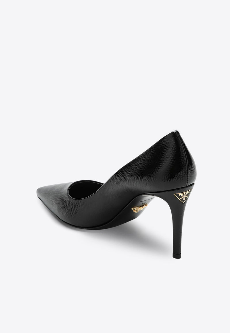 Prada 85 Décolleté Leather Pumps Black 1I609N0853A9S/Q_PRADA-F0002