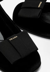 Prada 35 Delicate Bows Velvet Pumps Black 1I818N035068/Q_PRADA-F0002