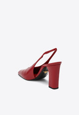 Prada 85 Patent Leather Slingback Pumps Burgundy 1I838N085069/Q_PRADA-F0E06