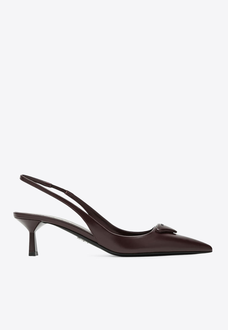 Prada 75 Décolleté Leather Slingback Pumps Bordeaux 1I901MDD55055/R_PRADA-F0007