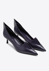 Prada 55 Brushed Leather Pointed Pumps Purple 1I978ND055055/Q_PRADA-F0030