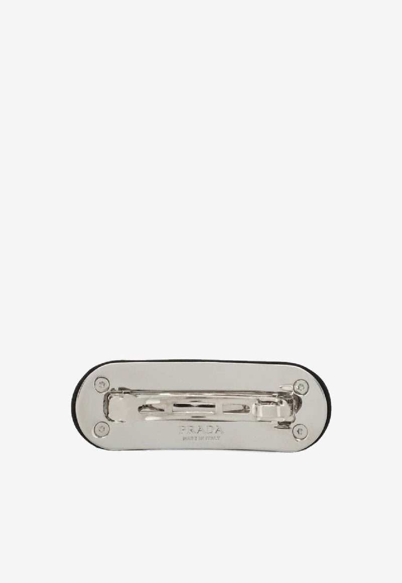 Prada Triangle Logo Hair Clip Black 1IF1292DMI/S_PRADA-F0002