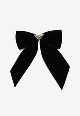 Prada Velvet Bow Hair Clip Black 1IF199068/Q_PRADA-F0002