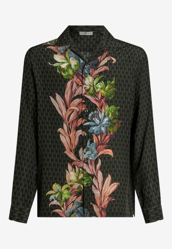 Etro Floral Print Long-Sleeved Shirt 1K93A-5776 0500 Multicolor
