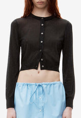 Alexander Wang Beaded Hotfix Cropped Cardigan
 Black 1KC3243037BLACK