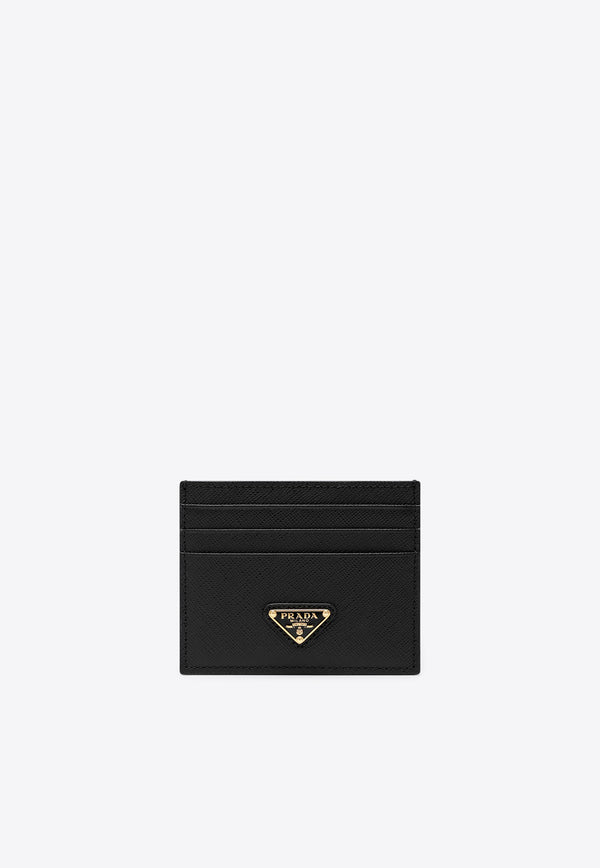 Prada Triangle Logo Calf Leather Cardholder Black 1MC025QHH/R_PRADA-F0002