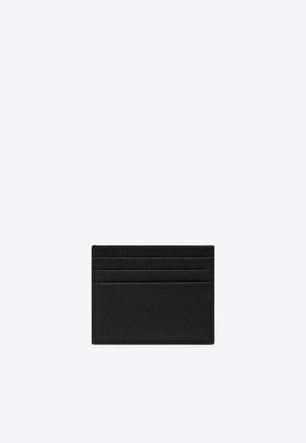 Prada Triangle Logo Calf Leather Cardholder Black 1MC025QHH/R_PRADA-F0002