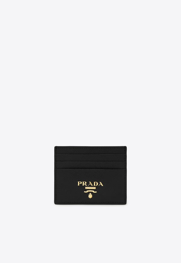 Prada Metal Logo Leather Cardholder Black 1MC025QWA/R_PRADA-F0002