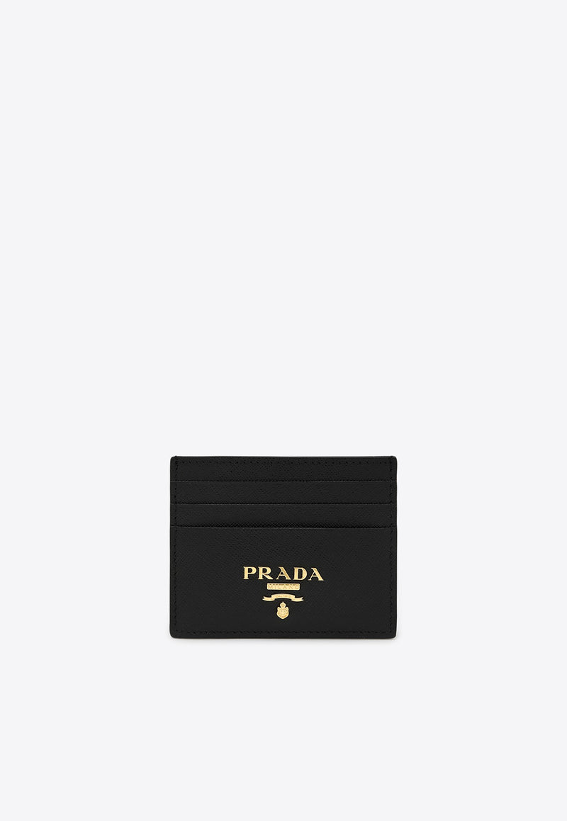 Prada Metal Logo Leather Cardholder Black 1MC025QWA/R_PRADA-F0002