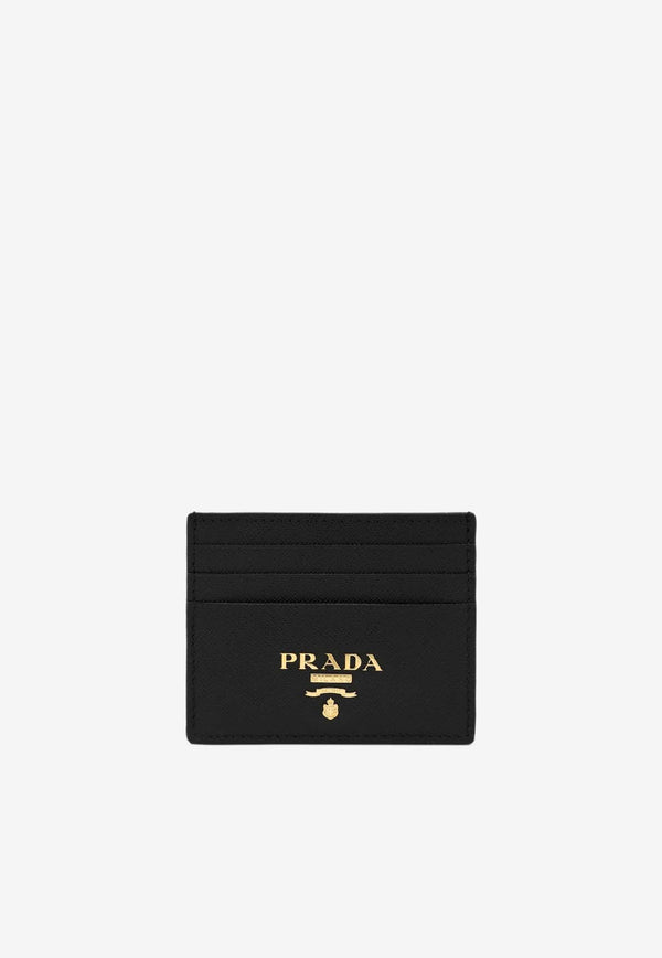 Prada Logo Plaque Leather Cardholder Black 1MC025QWA/S_PRADA-F0002