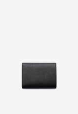 Prada Small Saffiano Leather Logo Wallet  Black 1MH025QWA/S_PRADA-F0002