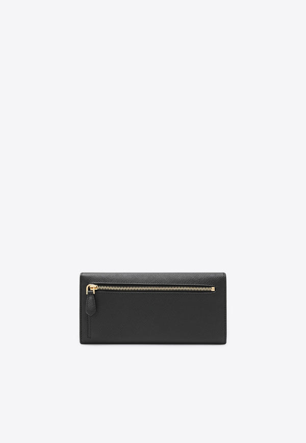 Prada Large Saffiano Leather Continental Wallet Black 1MH132QHH/R_PRADA-F0002