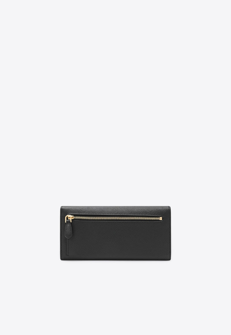 Prada Large Saffiano Leather Continental Wallet Black 1MH132QHH/R_PRADA-F0002