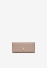 Prada Saffiano Leather Flap Wallet  Pink 1MH132QWA/S_PRADA-F0236