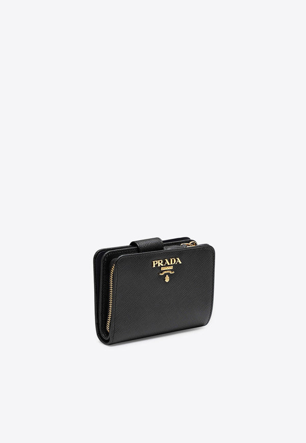 Prada Saffiano Leather Zip-Around Wallet Black 1ML018QWA/P_PRADA-F0002