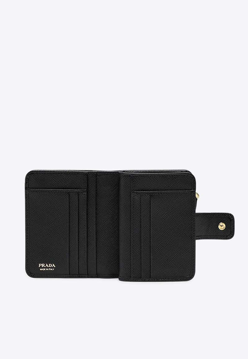 Prada Saffiano Leather Zip-Around Wallet Black 1ML018QWA/P_PRADA-F0002