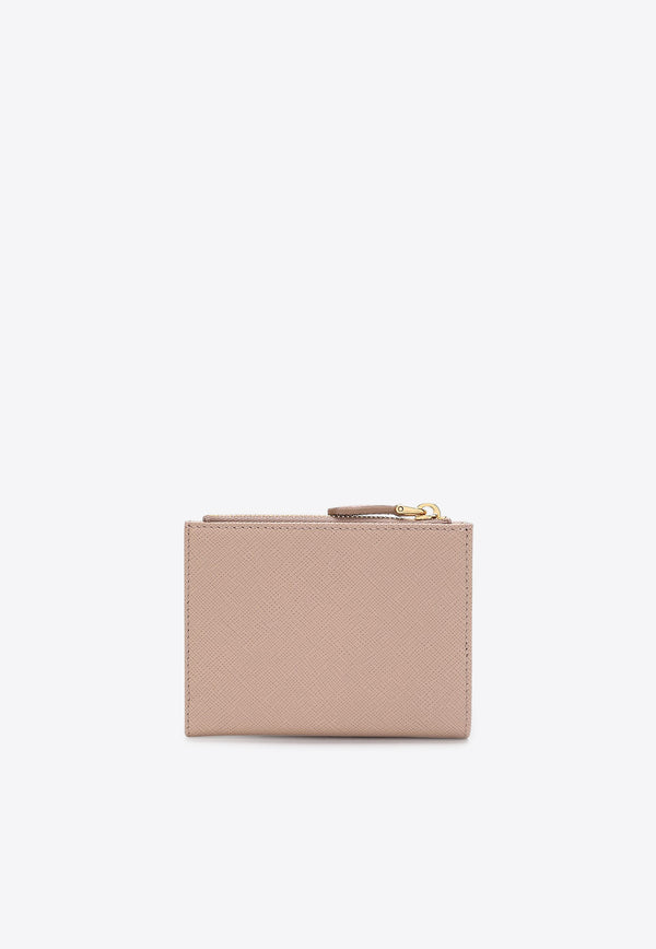 Prada Triangle Logo Saffiano Leather Zip Wallet Powder 1ML050QHH/R_PRADA-F0236