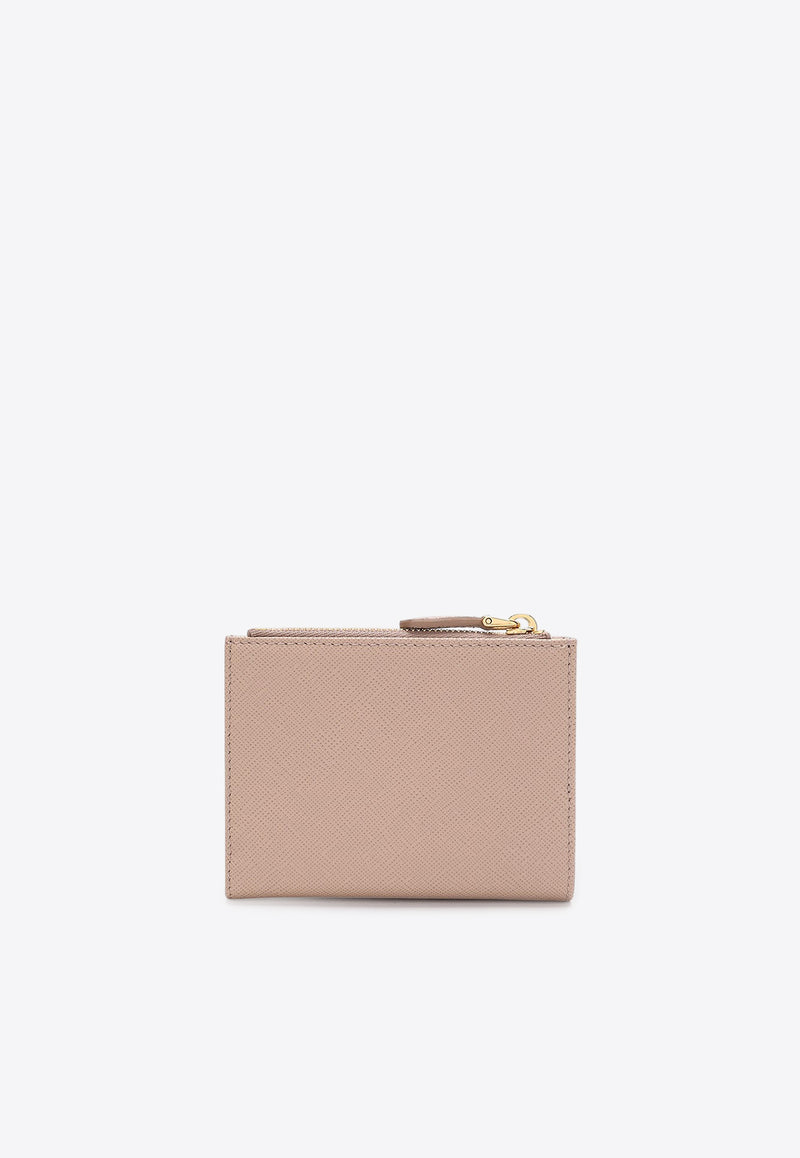 Prada Triangle Logo Saffiano Leather Zip Wallet Powder 1ML050QHH/R_PRADA-F0236