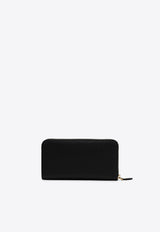 Prada Triangle Logo Leather Zip-Around Wallet Black 1ML506QHH/Q_PRADA-F0002