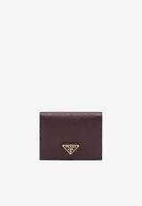 Prada Small Saffiano Leather Wallet Burgundy 1MV204QHH/R_PRADA-F0007