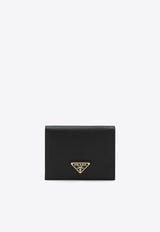 Prada Small Saffiano Leather Wallet  Black 1MV204QHH/S_PRADA-F0002