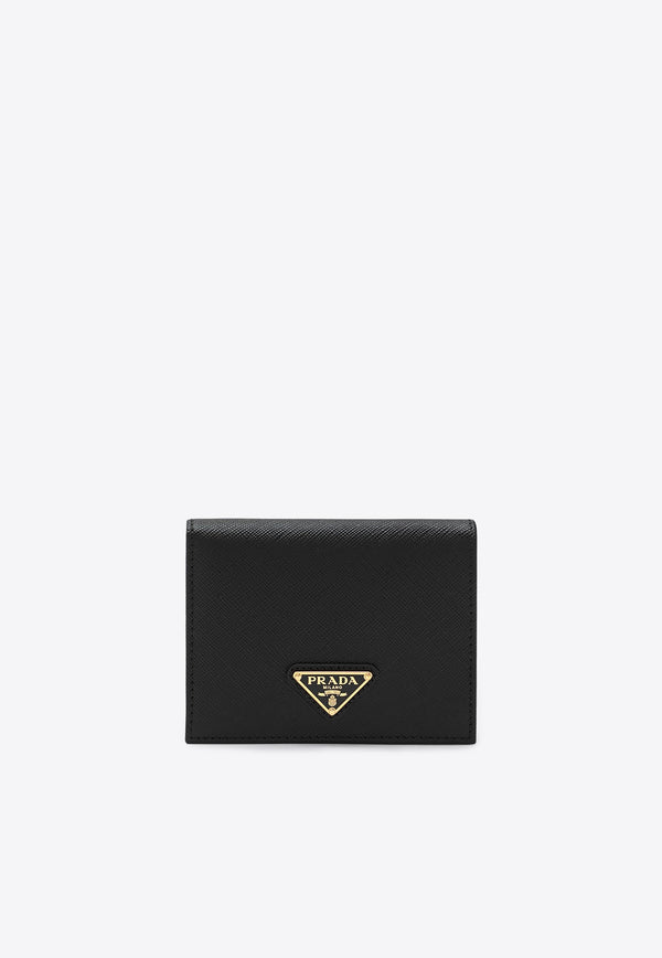 Prada Small Saffiano Leather Wallet  Black 1MV204QHH/S_PRADA-F0002