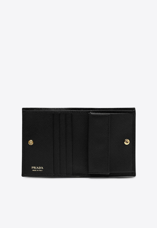 Prada Small Saffiano Leather Wallet  Black 1MV204QHH/S_PRADA-F0002