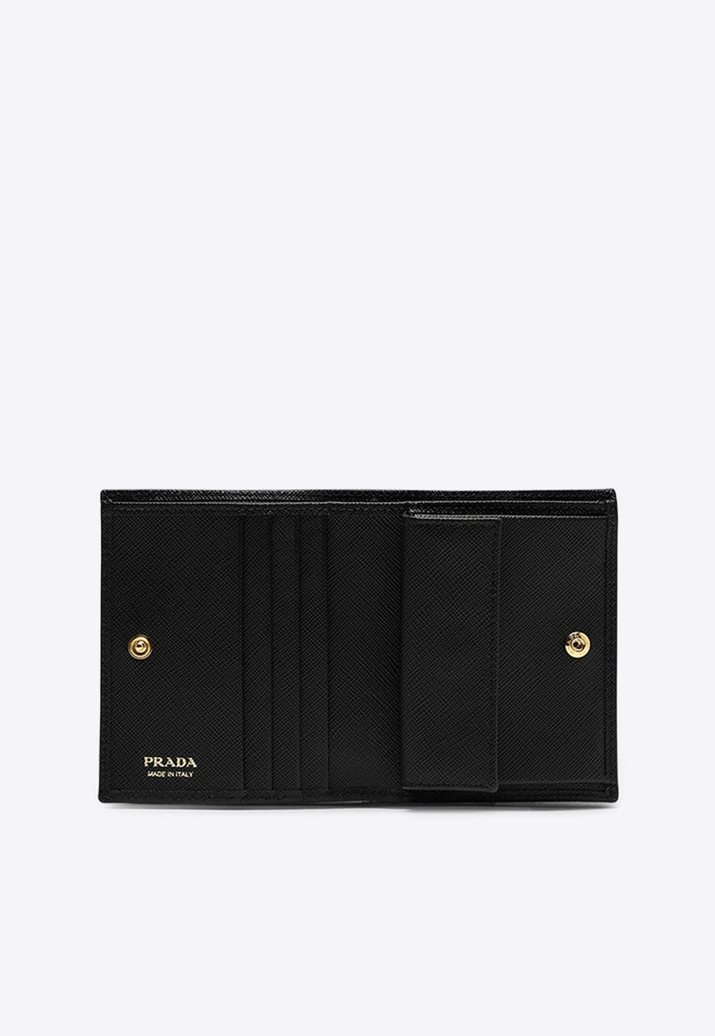 Prada Small Saffiano Leather Wallet  Black 1MV204QHH/S_PRADA-F0002