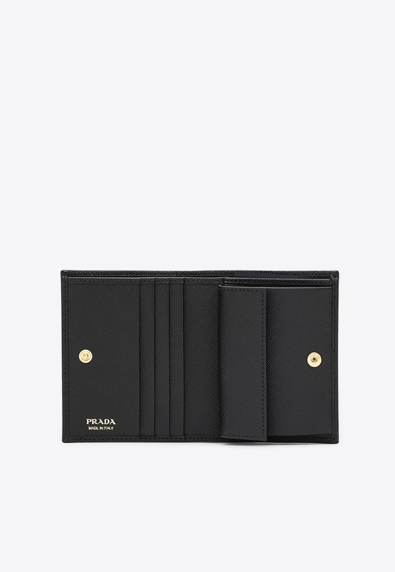 Prada Small Saffiano Leather Wallet  Black 1MV204QWA/S_PRADA-F0002
