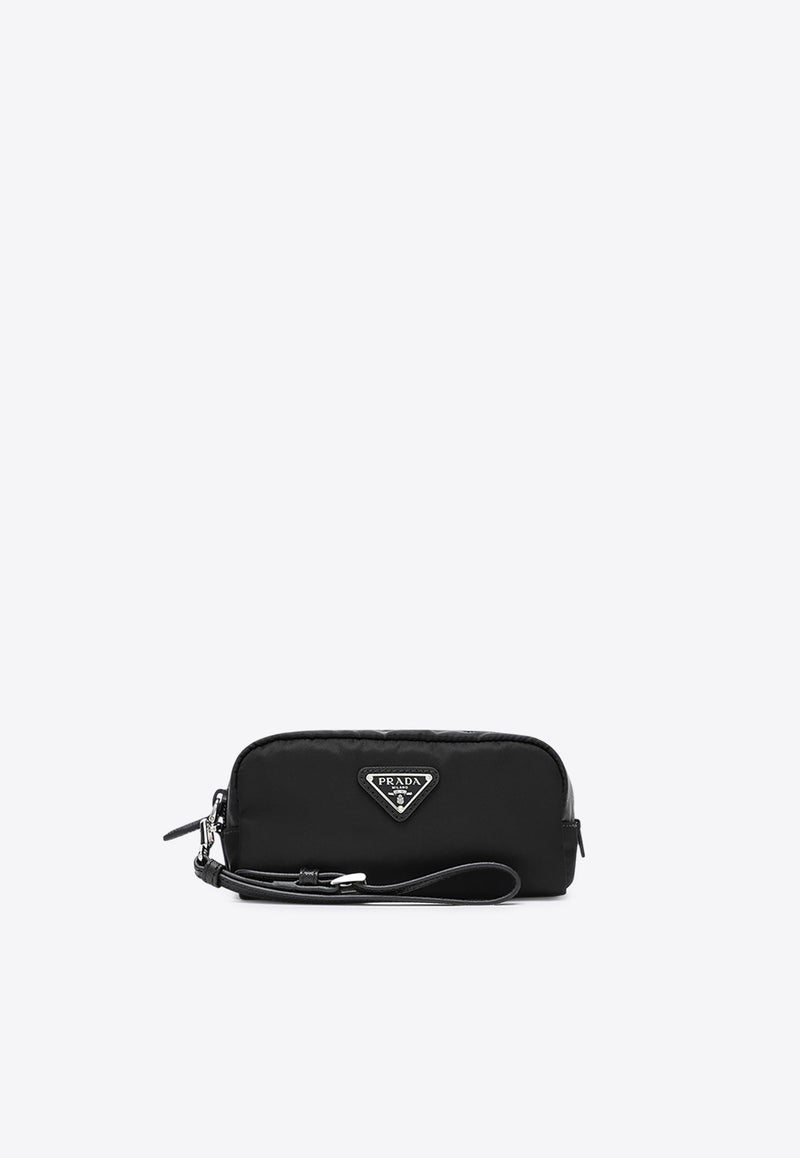 Prada Triangle Logo Nylon Pouch Bag Black 1NS175R067/R_PRADA-F0002