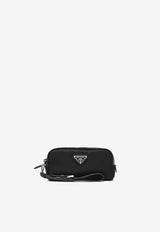 Prada Triangle Logo Zip-Up Pouch Black 1NS175R067/S_PRADA-F0002