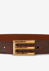 Etro Paisley Logo Buckle Belt 1P061-8504 0600 Multicolor