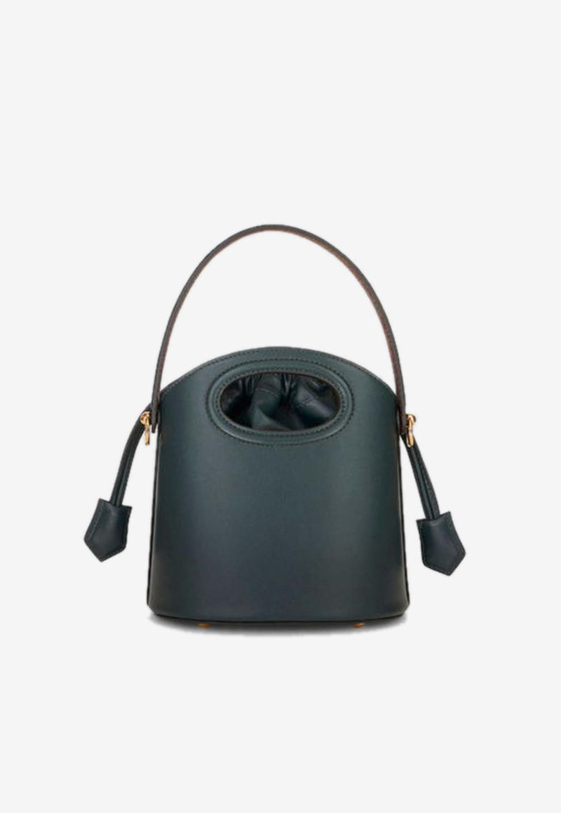 Etro Mini Saturno Leather Bucket Bag Dark Green 1P080-8508 0502