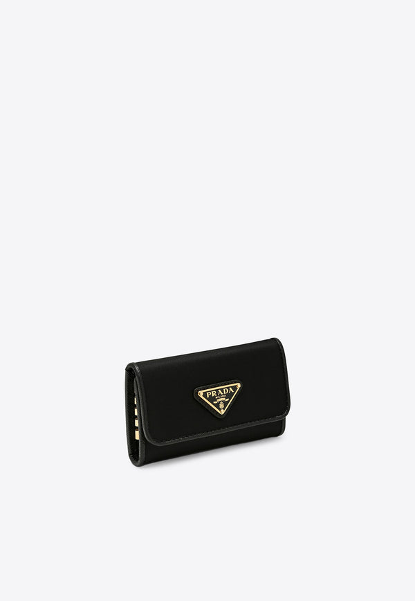 Prada Re-Nylon and Leather Key Holder Black 1PG0042DMI/P_PRADA-F0002