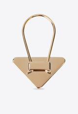 Prada Enameled Metal Triangle Logo Key-Ring  Black 1PS06366A/Q_PRADA-F019F