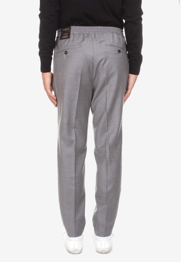 Glanshirt by Slowear Wool Tailored Pants with Elastic-Waistband Gray 1T0078 1645C_GREY