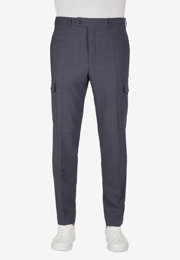 Slowear Tapered-Leg Tailored Cargo Pants Blue 1T0081_BLUE