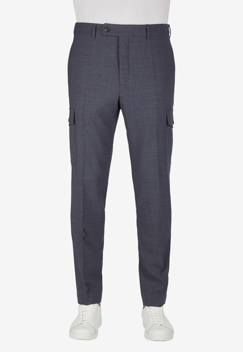 Slowear Tapered-Leg Tailored Cargo Pants Blue 1T0081_BLUE