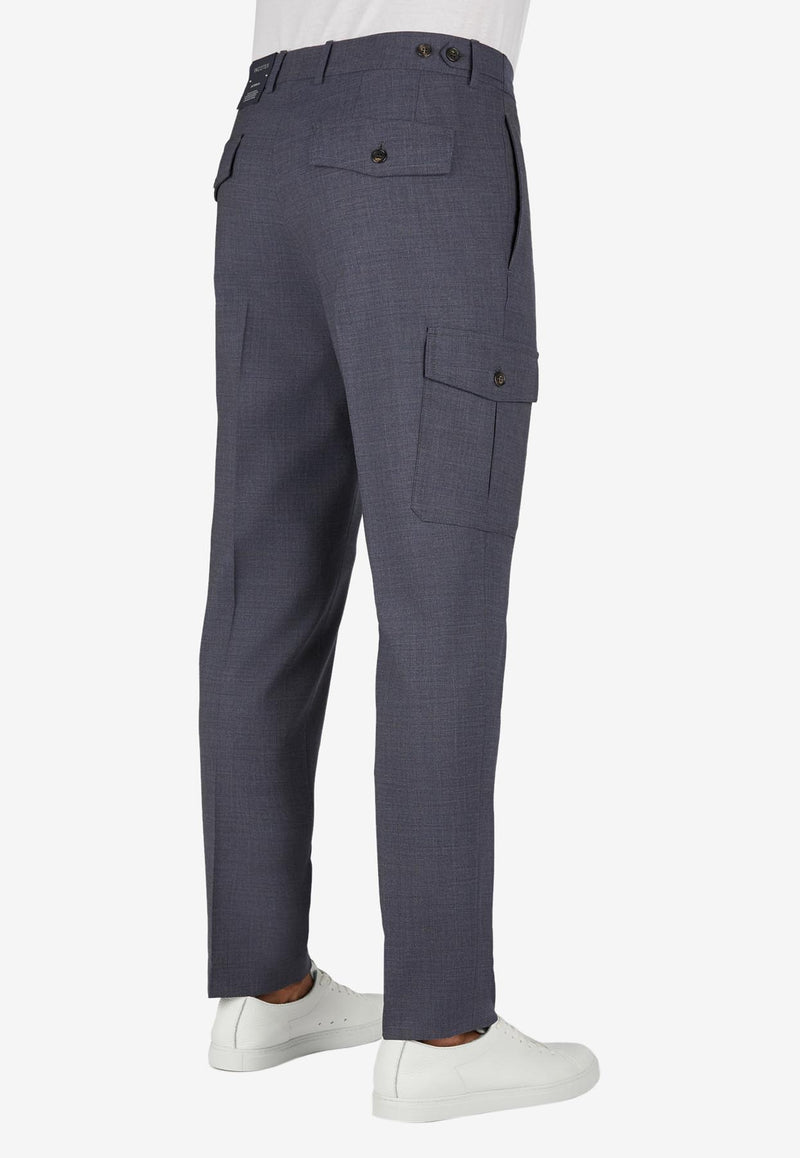 Slowear Tapered-Leg Tailored Cargo Pants Blue 1T0081_BLUE