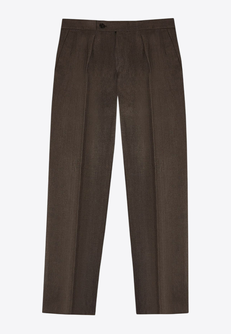 Incotex Straight-Leg Linen-Blend Pants Brown 1T0083_BROWN