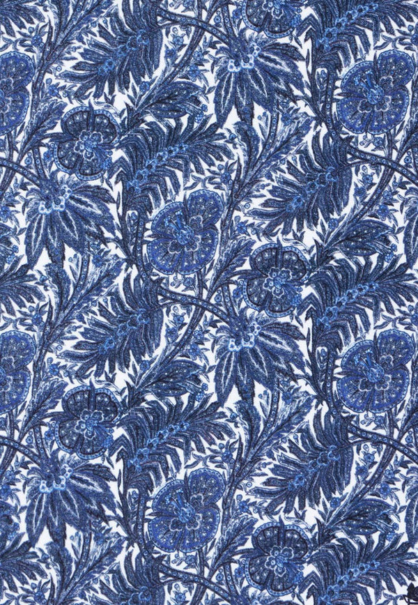 Etro Floral Print Beach Towel Blue 1T104-9696 0200