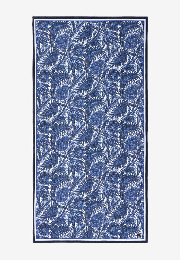 Etro Floral Print Beach Towel Blue 1T104-9696 0200